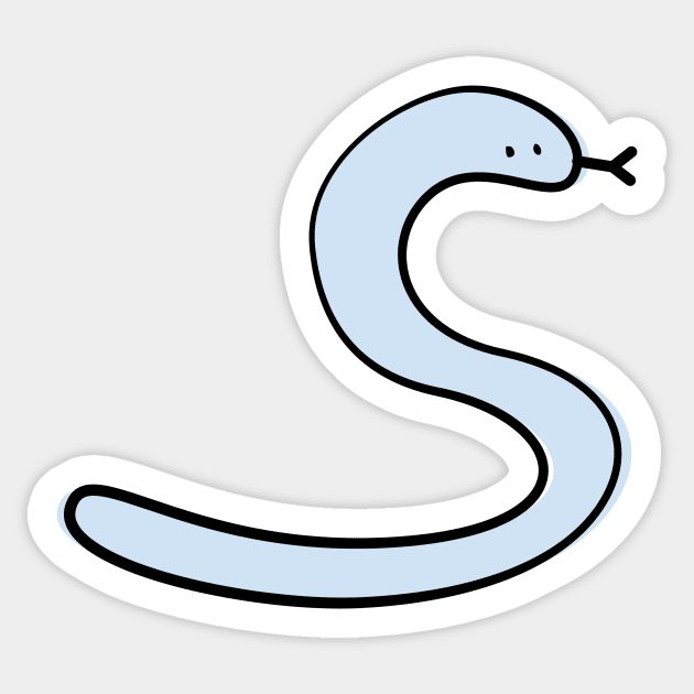 Cute Silly Simple Minimalist Pastel Blue Snake Pattern Sticker by Charredsky